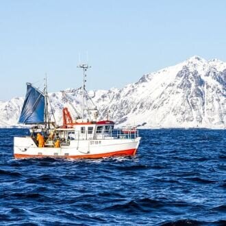 Fishing boat on the sea.