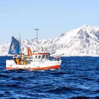 Fishing boat on the sea.