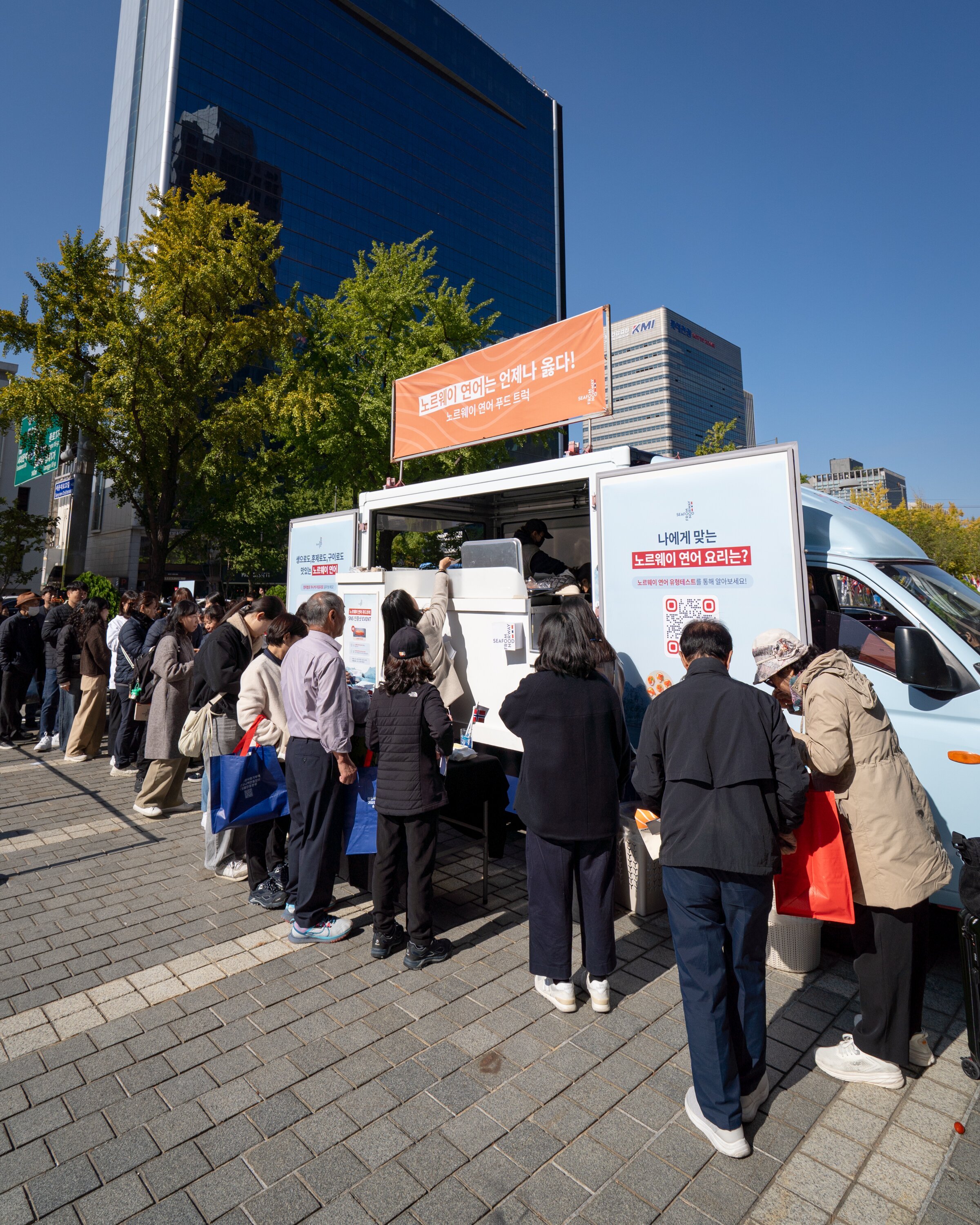 Food truck serving salmon