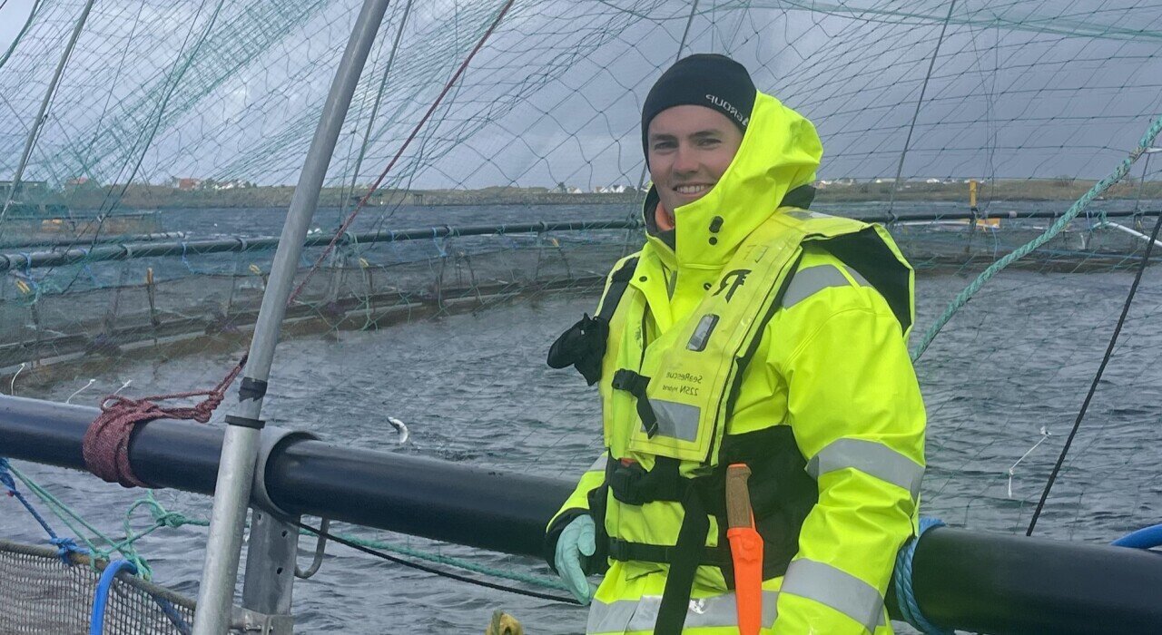 Picture of Emil at a salmon farm