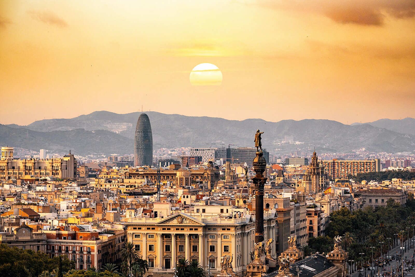Barcelona in sunset 