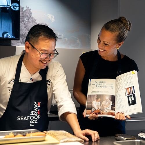 The Norwegian Seafood Council invited journalists to a masterclass at Le Cordon Bleu with chef Eric Ticana.