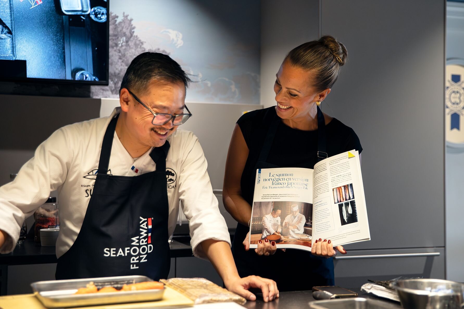 The Norwegian Seafood Council invited journalists to a masterclass at Le Cordon Bleu with chef Eric Ticana.