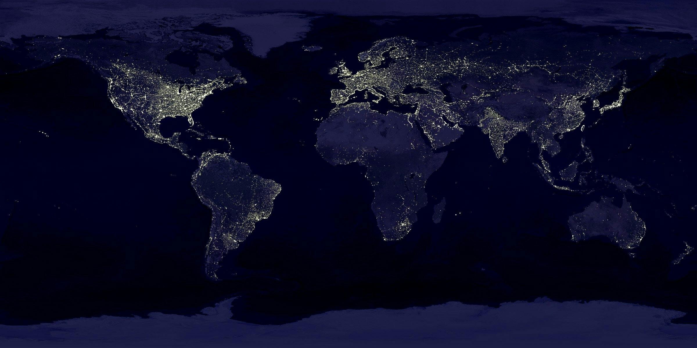 The world at night seen from space.