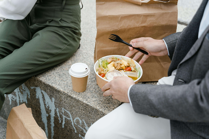 People eating meal kit